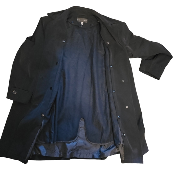 Gallery Black Raglan Sleeve Coat Removable Lining Size Medium - Picture 4 of 5